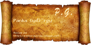 Panka György névjegykártya